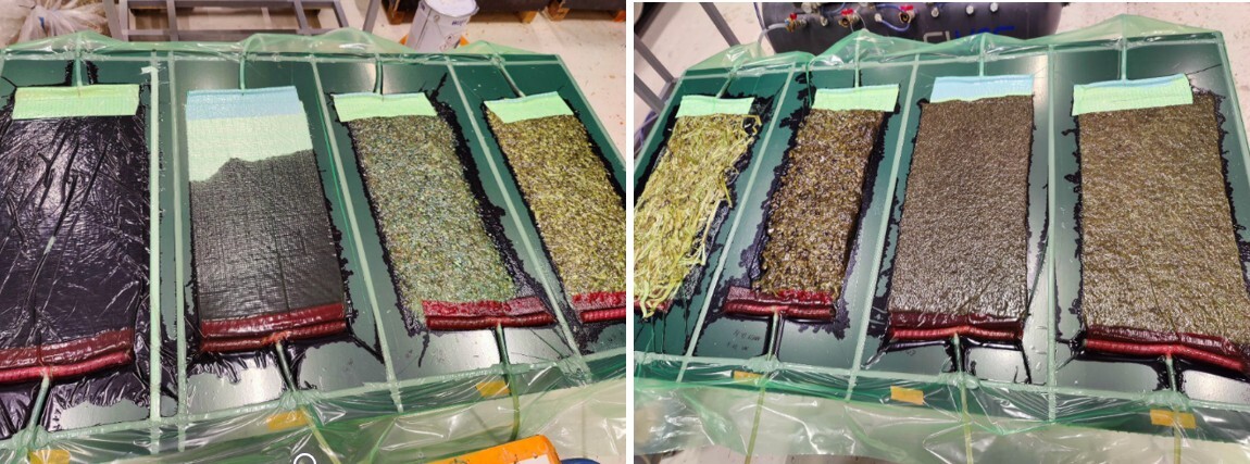 Vergelijking van verschillende materialen, waaronder enkele met hennepvezel, in infusieproces