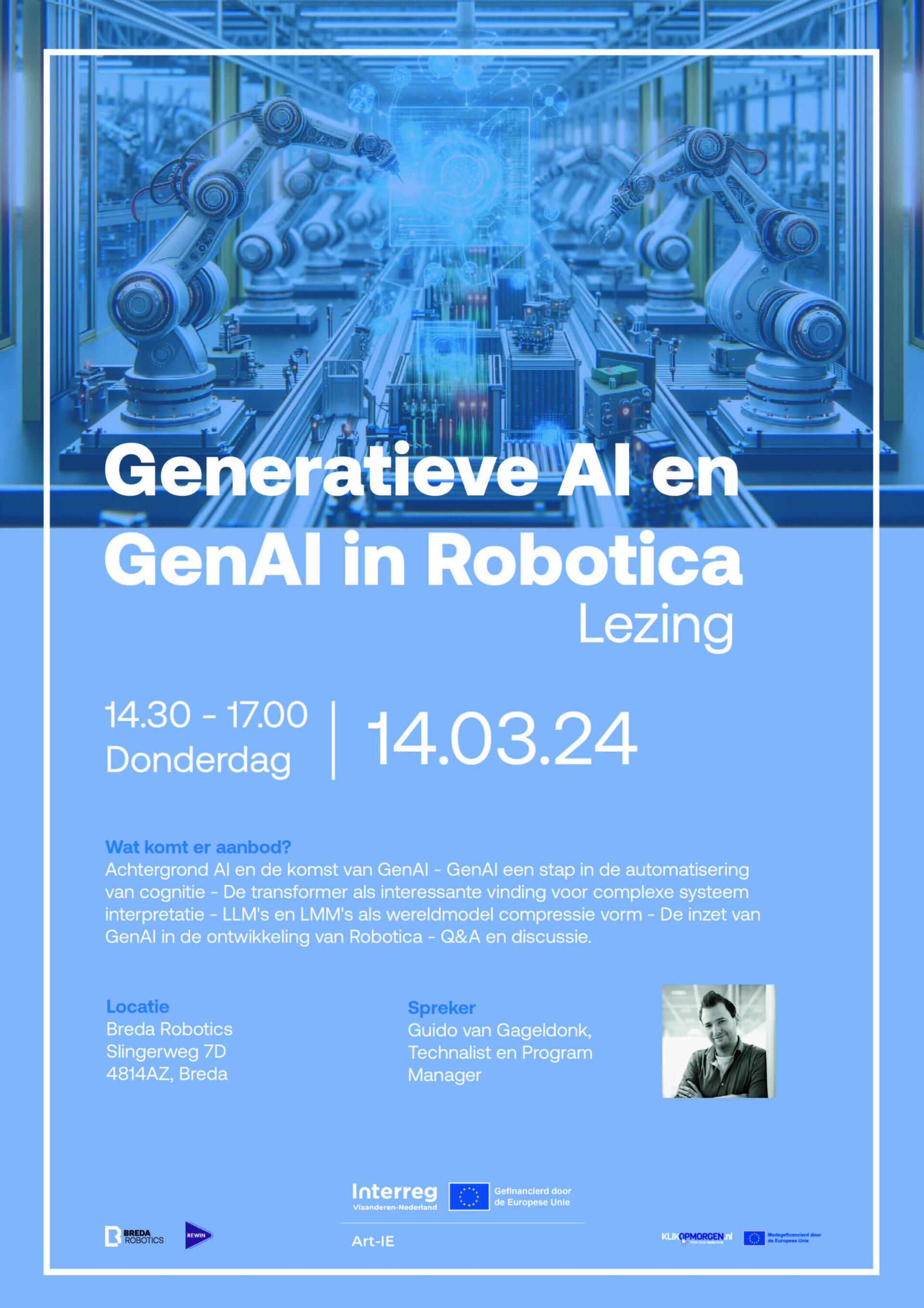 Uitnodiging Lezing Gen AI Interreg Art IE